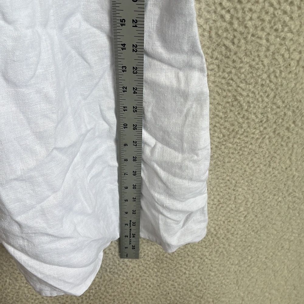 Madewell Square-Neck Mini Dress in 100% Linen Womens Size 6 White - Picture 7 of 12